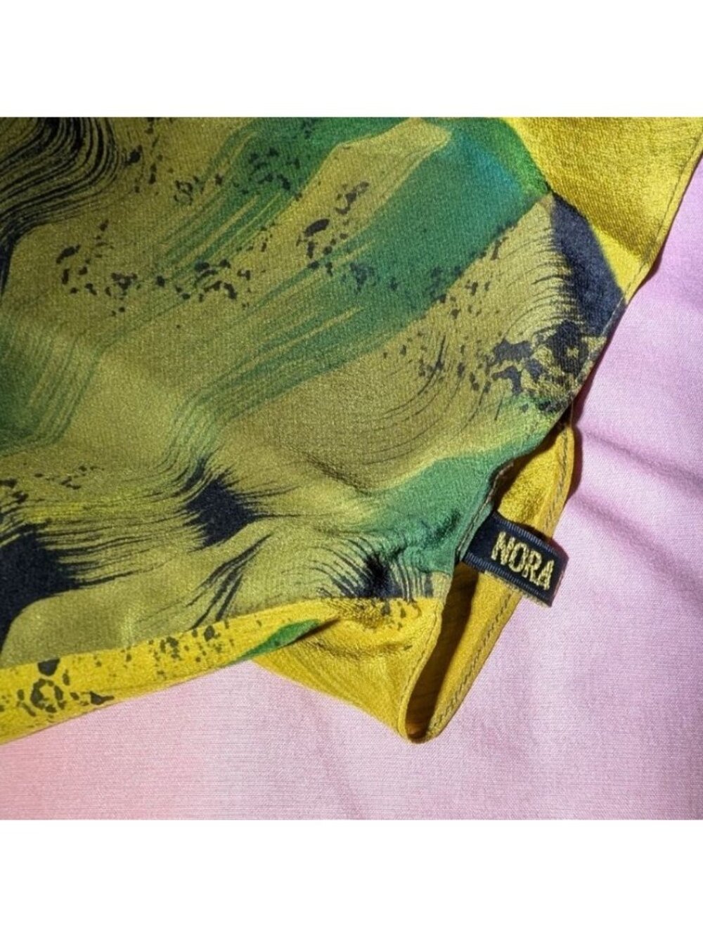 Nora Lottie Floral Poncho Top Abstract Art to Wear Silk Hand Painted Artsy - Picture 3 of 8